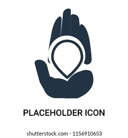 Placeholder icon vector isolated on white background, Placeholder transparent sign , filled dark user interface icons