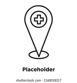 Placeholder icon vector isolated on white background, Placeholder transparent sign , sign and symbols in thin linear outline style