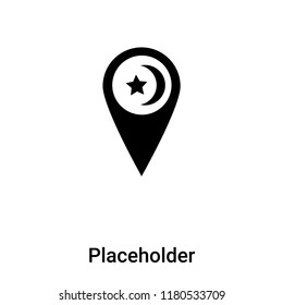 Placeholder icon vector isolated on white background, logo concept of Placeholder sign on transparent background, filled black symbol