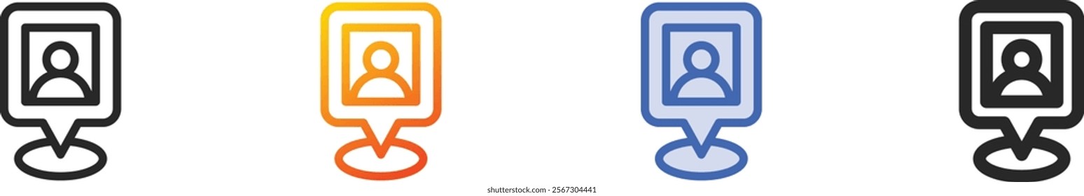 placeholder icon.Thin Linear, Gradient, Blue Stroke and bold Style Design Isolated On White Background