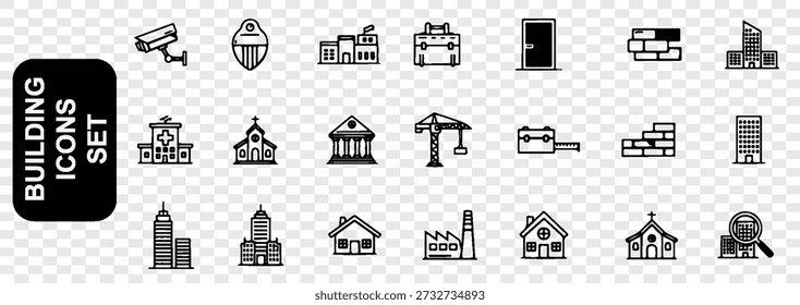 Placeholder image indicating a vector file for digital design and graphic projects " building set icons"