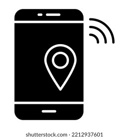Placeholder inside smartphone showcasing mobile location icon 