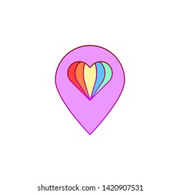 Placeholder, location, pride icon. Element of color world pride day icon. Premium quality graphic design icon. Signs and symbols collection icon