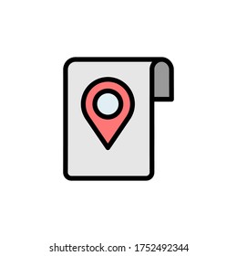 Platzhalter, Kartensymbol. Einfache Farbe mit umrissenen Vektorelementen für Navigationssymbole für i und ux, Website oder mobile Anwendungen
