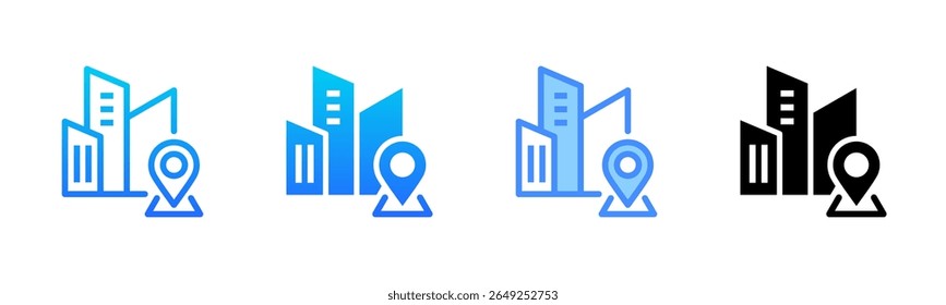 Conjunto de iconos de estilo múltiple de marcador de posición