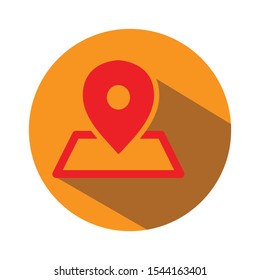 Placeholder on map paper in perspective, design template vector