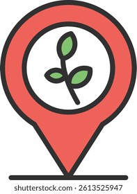 Placeholder Outline Filled Style Icon
