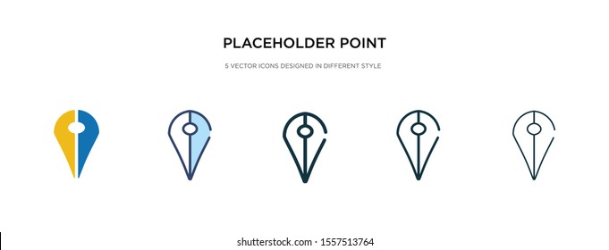 placeholder point icon in different style vector illustration. two colored and black placeholder point vector icons designed in filled, outline, line and stroke style can be used for web, mobile, ui