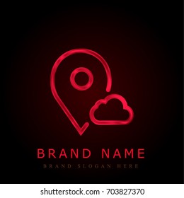 Placeholder red chromium metallic logo