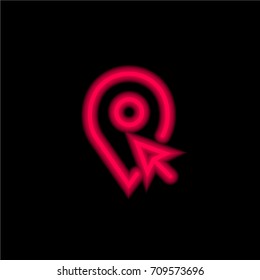 Placeholder red glowing neon ui ux icon. Glowing sign logo vector