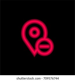 Placeholder red glowing neon ui ux icon. Glowing sign logo vector