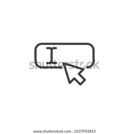Placeholder Text line icon. linear style sign for mobile concept and web design. Text shown in an empty input field outline vector icon. User guidance symbol, logo illustration. Vector graphics