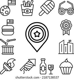 Placeholder USA icon in a collection with other items