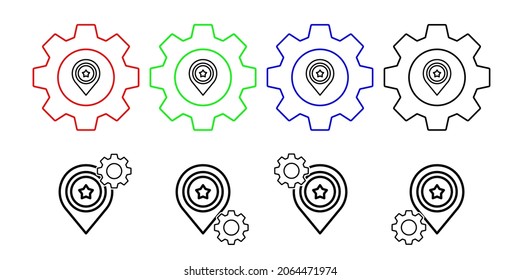Placeholder usa vector icon in gear set illustration for ui and ux, website or mobile application