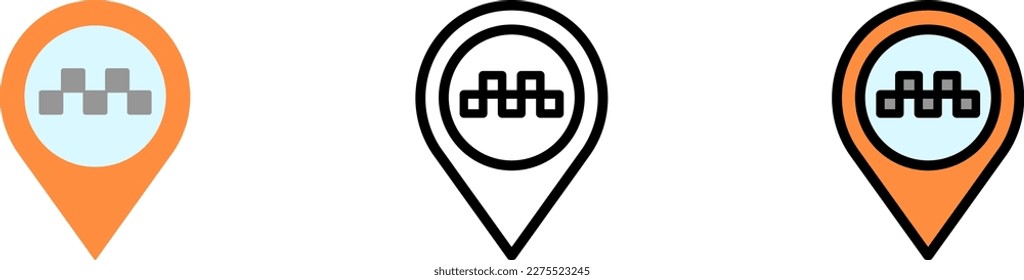 Icono vectorial de marcador de posición en estilos diferentes. Línea, color, contorno relleno