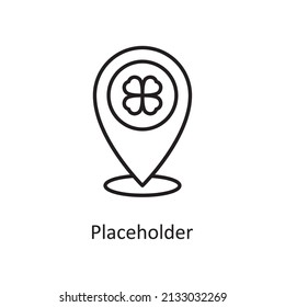 Placeholder Vector Outline Icon Design illustration. St Patrick's Day Symbol on White background EPS 10 File