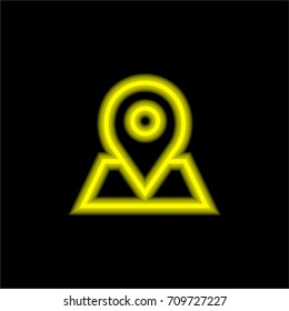 Placeholder yellow glowing neon ui ux icon. Glowing sign logo vector