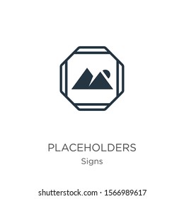 Placeholders icon vector. Trendy flat placeholders icon from signs collection isolated on white background. Vector illustration can be used for web and mobile graphic design, logo, eps10