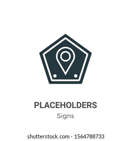 Placeholders vector icon on white background. Flat vector placeholders icon symbol sign from modern signs collection for mobile concept and web apps design.