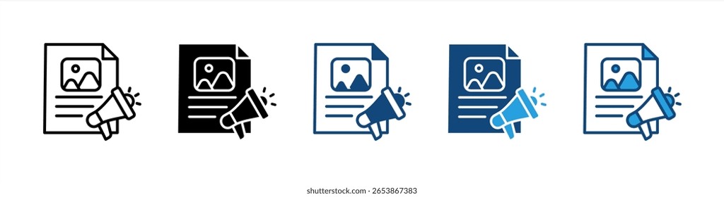 Colocação para Anúncios ícone definir coleção de vários estilos