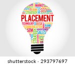 PLACEMENT bulb word cloud, business concept