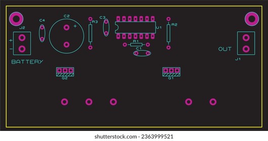 Placement of components of radio elements (contact
pads and seats) on the printed circuit
board of an electronic device.
Vector engineering 
drawing of a pcb. Electric background