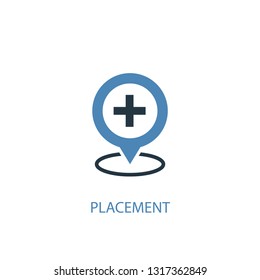 placement concept 2 colored icon. Simple blue element illustration. placement concept symbol design. Can be used for web and mobile UI/UX