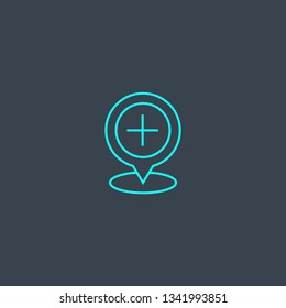 placement concept blue line icon. Simple thin element on dark background. placement concept outline symbol design. Can be used for web and mobile UI/UX