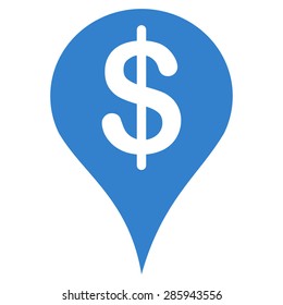 Placement icon from Business Bicolor Set. This flat vector symbol uses cobalt color, rounded angles, and isolated on a white background.