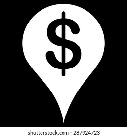 Placement icon from Business Bicolor Set. This flat vector symbol uses white color, rounded angles, and isolated on a black background.
