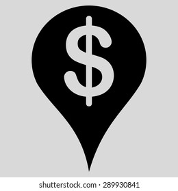 Placement icon from Business Bi-color Set. This flat vector symbol uses black color, rounded angles, and isolated on a light gray background.