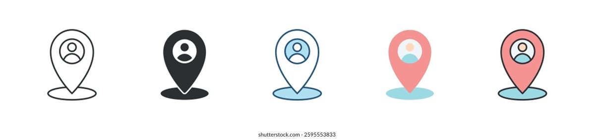Placement Icon Set Multiple Style Collection
