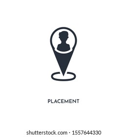 placement icon. simple element illustration. isolated trendy filled placement icon on white background. can be used for web, mobile, ui.