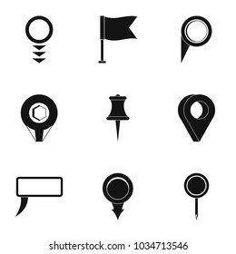 Placement icons set. Simple set of 9 placement vector icons for web isolated on white background