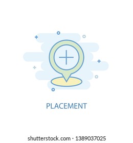 placement line concept. Simple line icon, colored illustration. placement symbol flat design. Can be used for UI/UX