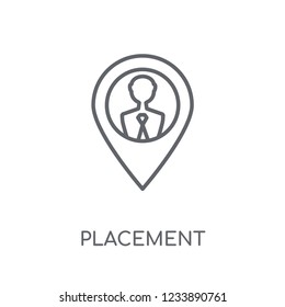 placement linear icon. Modern outline placement logo concept on white background from General collection. Suitable for use on web apps, mobile apps and print media.
