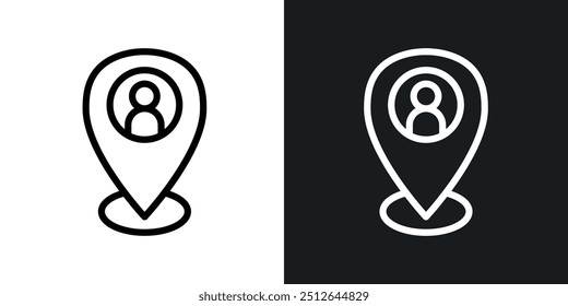 Placement outlined icon vector collection.