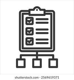 Placement Test Outline Icon Vector Illustration