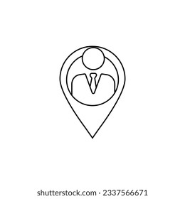 Icono de vector de posición. signo de ilustración de trabajo. símbolo de evento. signo privado.