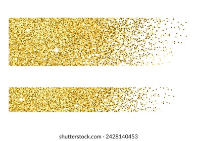 Colocar rayas doradas, brillantina. Elementos vectoriales.