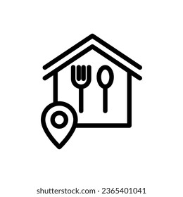 places to eat Icon design. Vector symbols in trendy and modern line style on white background suitable for the needs of websites, programmers, developers and designers. Icon vector design