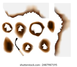 Feuerstellen auf Papier. Vektorillustration