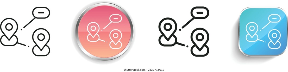 places icon. Thin Linear, Regular and Button Style Design Isolated On White Background