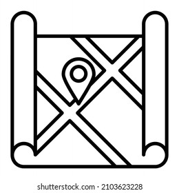 Coloca El Icono De Contorno Del Vector De Ubicación Aislado En Fondo Blanco
