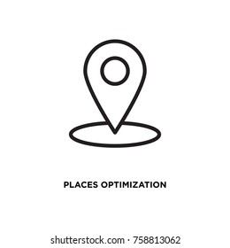 Places optimization vector icon, location symbol. Modern, simple flat vector illustration for web site or mobile app