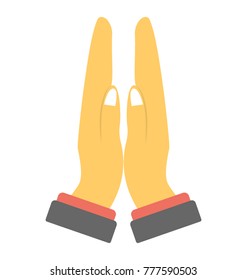 
Placing both the hands together with little space inbetween
