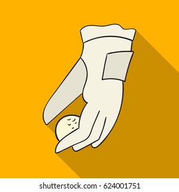 Placing of a golf ball icon in flat style isolated on white background. Golf club symbol stock vector illustration.
