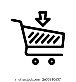 Colocando um item em um gráfico de arte de linha de carrinho de supermercado