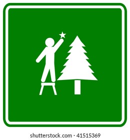 placing a star in a christmas tree sign