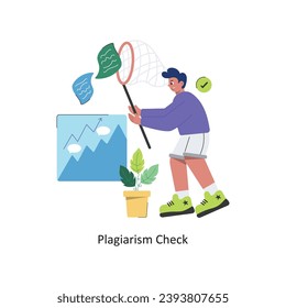 Plagiarism Check vector Flat Design illustration. Symbol on White background EPS 10 File